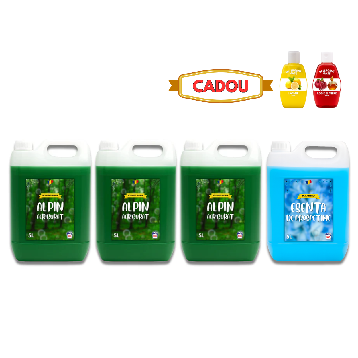 Detergent Alpin 15L, Balsam Esență Prospețime 5L + CADOU