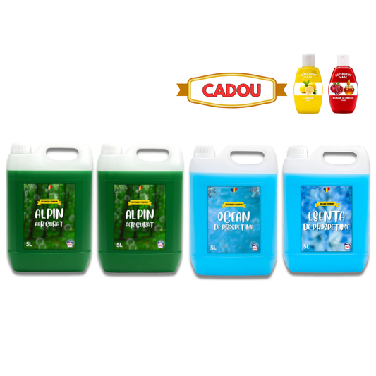 Detergent Alpin 10L, Ocean 5L, Balsam Esență Prospețime 5L + CADOU