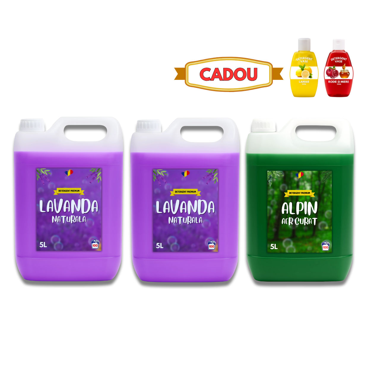Detergent Lavandă 10L, Alpin 5L + CADOU