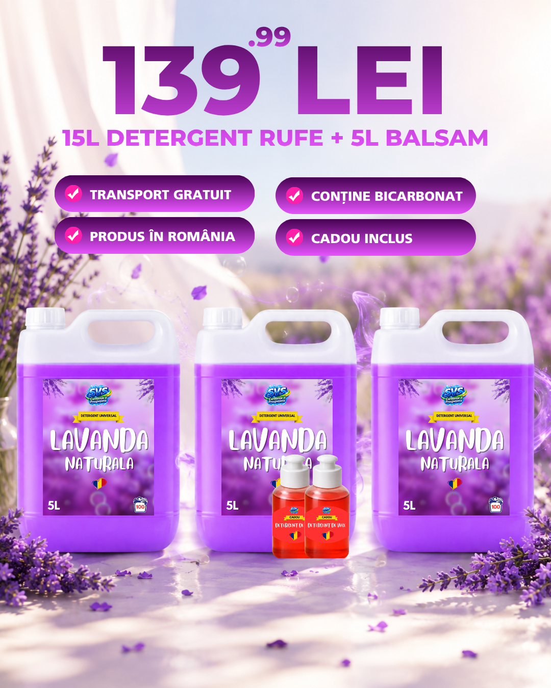 Detergent Lavandă 15L + CADOU