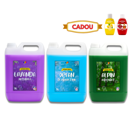 Detergent Lavandă 5L, Ocean 5L, Alpin 5L + CADOU
