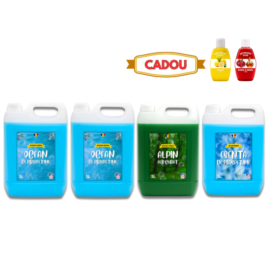 Detergent Ocean 10L, Alpin 5L, Balsam Esență Prospețime 5L + CADOU