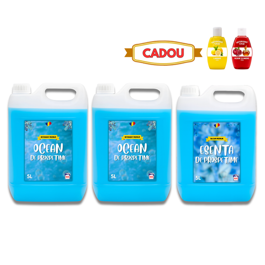 Detergent Ocean 10L, Balsam Esență Prospețime 5L + CADOU