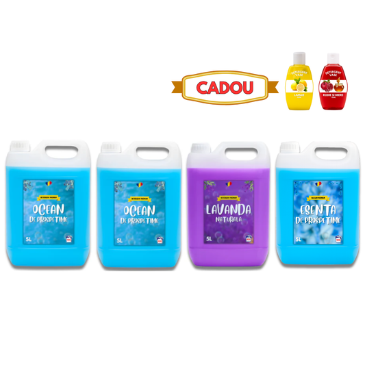 Detergent Ocean 10L, Lavandă 5L, Balsam Esență Prospețime 5L + CADOU